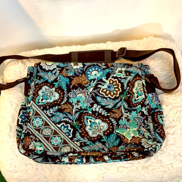 Vera Bradley Handbags - Vera Bradley Blue Pattern Messenger Bag